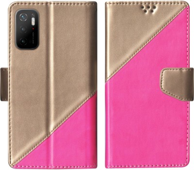 sales express Flip Cover for Redmi Note 10T 5G, Poco M3 Pro Multicolor(Pink, Shock Proof, Pack of: 1)