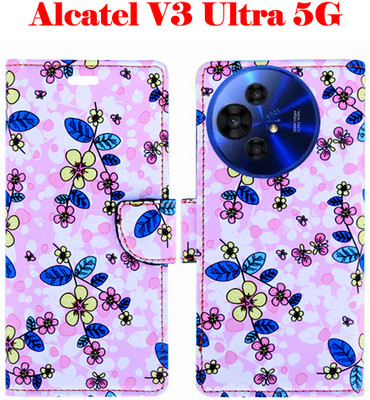 SHANNO Flip Cover for Alcatel V3 Ultra 5G(Pink, Pack of: 1)