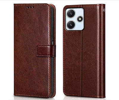 STARFLIP Flip Cover for Case Cover for Mi Redmi 12 5G | Redmi 12 4G | Poco M6 Pro 5G(Maroon, Magnetic Case, Pack of: 1)