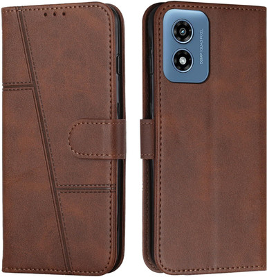 yug emporium Flip Cover for Moto Edge 40 Neo, Perfect users who want protection, and functionality(Brown, Dual Protection, Pack of: 1)