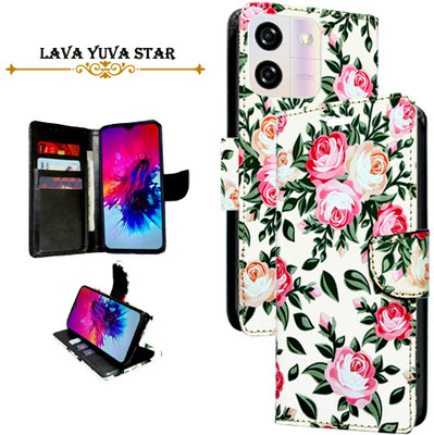 Cutemart Flip Cover for Lava Yuva Star(White, Pack of: 1)