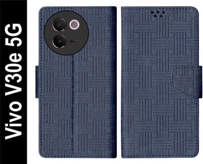 SBMS Flip Cover for Vivo V30e 5G Back Cover Case with Magnatic Closure | Inbuilt Stand | Card & Money Pocket(Blue, Shock Proof, Pack of: 1)