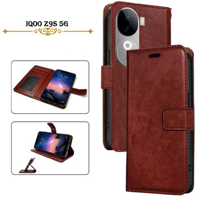 Cutemart Flip Cover for iQOO Z9s 5G(Brown, Pack of: 1)