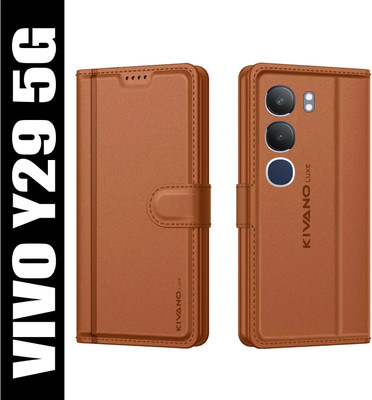 KIVANO LUXE Flip Cover for Vivo Y29 5G(Brown, Magnetic Case, Pack of: 1)