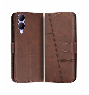 Soul Flip Cover for Vivo Y28 5G, Vivo Y17s 4G, Card Pockets Wallet & Inbuilt Stand, Style Flip Back Case Cover(Brown, Magnetic Case, Pack of: 1)