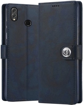 XSHIELD Flip Cover for Huawei Honor 8X Wallet-Genuine Leather- Card Holders-Shockproof Back Cover(Blue, Dual Protection, Pack of: 1)