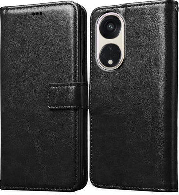 Casotec Flip Cover for Oppo Reno8T 5G(Black, Pack of: 1)
