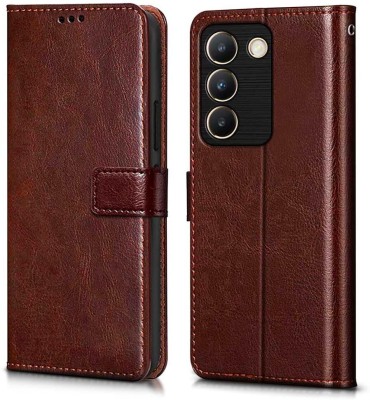 YoZoo Flip Cover for Vivo Y200e 5G | Vivo T3 5G|PU Artificial Leather Finish | 360 Protection | Wallet & Stand(Brown, Dual Protection, Pack of: 1)