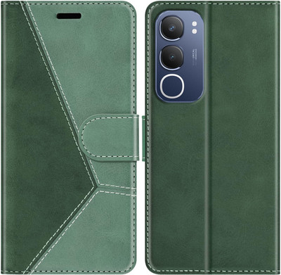 Perkie Flip Cover for vivo Y29 5G(Green, Multicolor, Dual Protection)