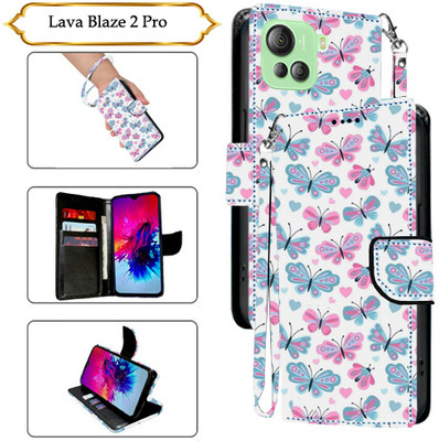 Cutemart Flip Cover for Lava Blaze 2 Pro(White, Pack of: 1)