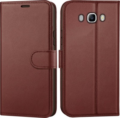 Juberous Flip Cover for Samsung Galaxy J7 - 6 (New 2016 Edition)(Brown, Grip Case, Pack of: 1)