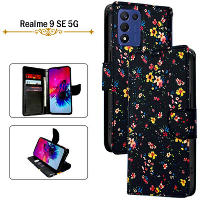 Cutemart Flip Cover for Realme 9 SE 5G(Black, Pack of: 1)