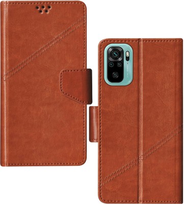 korumacase Flip Cover for Redmi Note 10 Pro (2021),Redmi Note 10 Pro Max (2021)(Brown, Shock Proof, Pack of: 1)