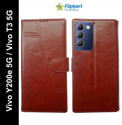 Flipkart SmartBuy Flip Cover for Vivo Y200e 5G, Vivo T3 5G(Brown, Grip Case, Pack of: 1)