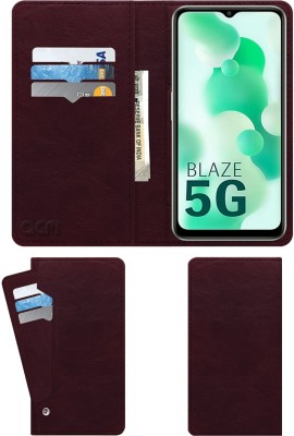 ACM Flip Cover for Lava Blaze 1x(Maroon, Cases with Holder, Pack of: 1)