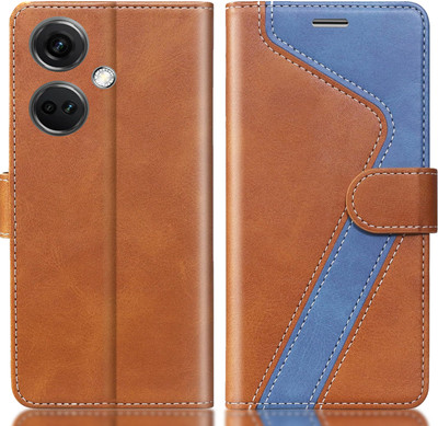 CYOR Flip Cover for ONEPLUS NORD CE 3 5G(Brown, Blue, Dual Protection, Pack of: 1)
