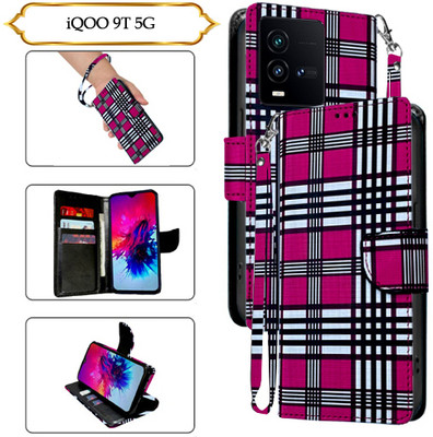SALGO Flip Cover for iQOO 9T 5G(Pink, Pack of: 1)