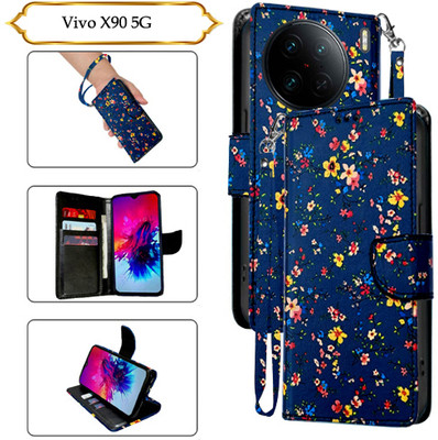 PARGO Flip Cover for Vivo X90 5G(Blue, Pack of: 1)