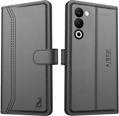 AIBEX Flip Cover for Oppo K13X 5G / Oppo A5 5G|Premium Leather Finish | Magnetic Closure|Kickstand Feature(Black, Magnetic Case, Pack of: 1)