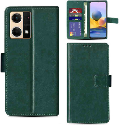 Kalua Mall Flip Cover for Oppo F21 Pro 4G mobile flip cover | Oppo CPH2363 mobile flip cover | Green(Green, Magnetic Case, Pack of: 1)