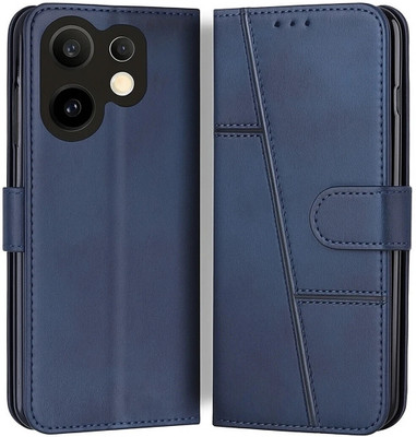 FoneShield Flip Cover for Vivo V60E 5G / Vivo T4 Pro 5G / Vivo V60 5G, |Premium Leather| Built-in Stand| Card Slots(Blue, Magnetic Case, Pack of: 1)