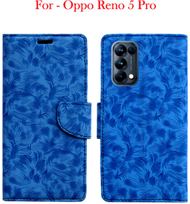 Toklot Flip Cover for Oppo Reno 5 Pro(Blue, Pack of: 1)