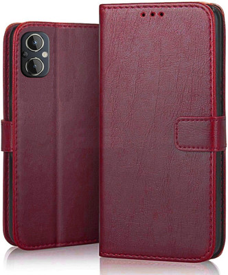 GoPerfect Flip Cover for Oppo F21s Pro 5G(Red, Dual Protection, Pack of: 1)