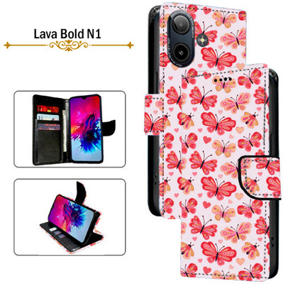 Cutemart Flip Cover for Lava Bold N1(Red, Pack of: 1)
