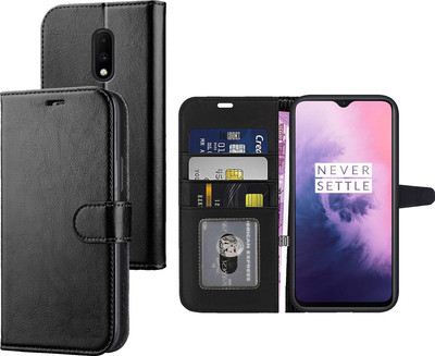 Digilett Flip Cover for OnePlus 7(Black, Dual Protection, Pack of: 1)