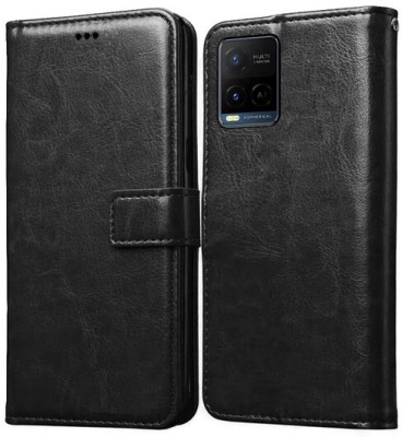 AKSP Flip Cover for Vivo Y21 (2021) Leather Finish(Black, Magnetic Case, Pack of: 1)