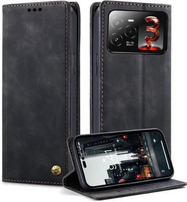 GoPerfect Flip Cover for Lava Agni 3 5G , Limited Edition Business Series Wallet Back Cover Case(Black, Magnetic Case, Pack of: 1)