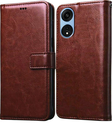 Casotec Flip Cover for Oppo A1 Pro 5G(Brown, Pack of: 1)