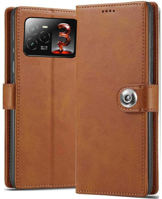 ClickAway Wallet Case Cover for Lava Agni 3 5G |High Premium Class Series Business Edition Flip Back Cover(Brown, Flexible, Pack of: 1)