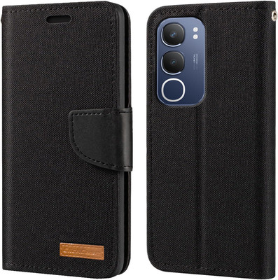 Perkie Flip Cover for vivo Y29 5G(Black, Dual Protection)