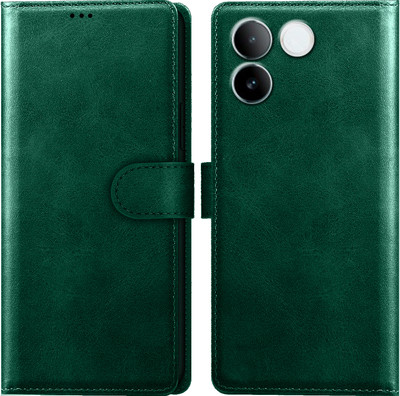 Roxel Flip Cover for IQOO Z7 Pro 5G |Vegan PU Leather |Foldable Stand & Pocket |Magnetic Closure(Green, Dual Protection, Pack of: 1)