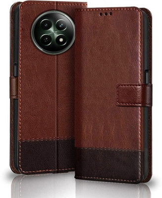 Perkie Flip Cover for realme 13 Pro Plus 5G(Brown, Dual Protection)