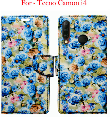 Toklot Flip Cover for Tecno Camon i4(Blue, Pack of: 1)