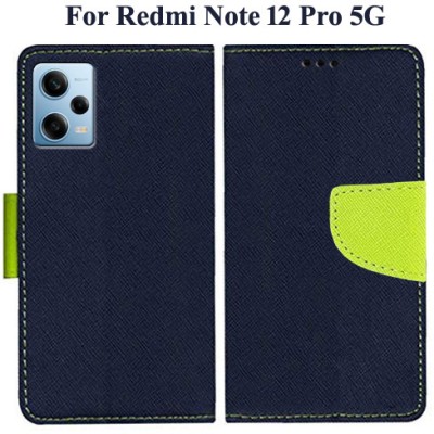 Wristlet Flip Cover for Redmi Note 12 Pro 5G(Blue, Cases with Holder, Pack of: 1)