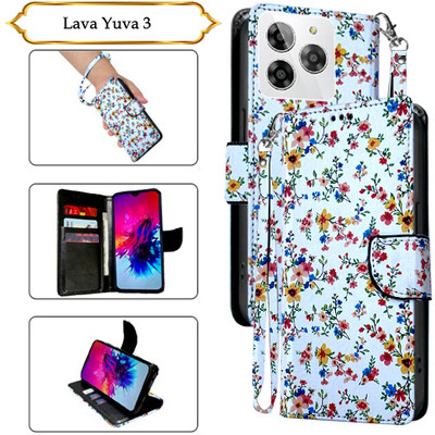 Cutemart Flip Cover for Lava Yuva 3(White, Pack of: 1)