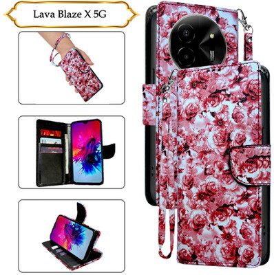 Cutemart Flip Cover for Lava Blaze X 5G(Red, Pack of: 1)