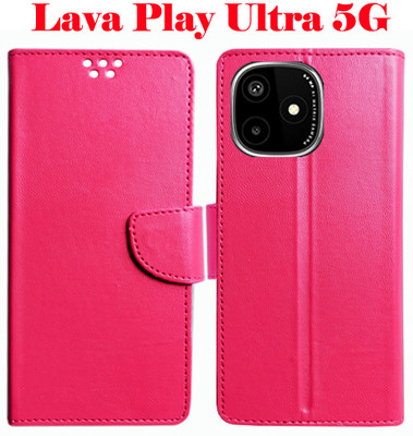 Mxkart Flip Cover for Lava Play Ultra 5G(Pink, Pack of: 1)