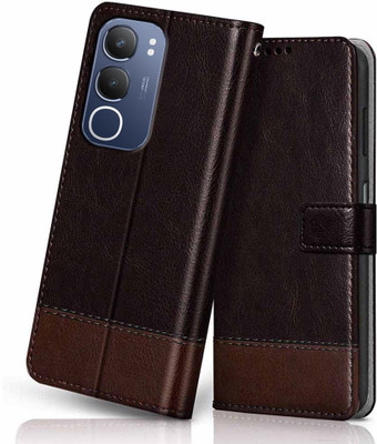 Perkie Flip Cover for vivo Y29 5G(Brown, Dual Protection)