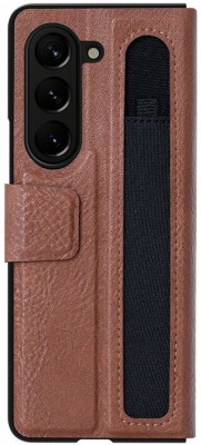 HARITECH Flip Cover for Samsung Galaxy Z Fold5 5G(Brown, Grip Case, Pack of: 1)