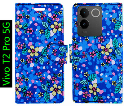 Toklot Flip Cover for Vivo T2 Pro 5G(Blue, Pack of: 1)