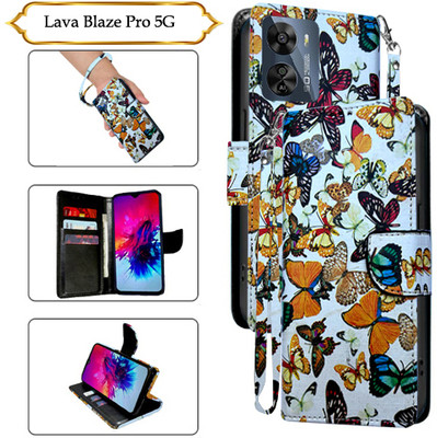 Cutemart Flip Cover for Lava Blaze Pro 5G(White, Pack of: 1)