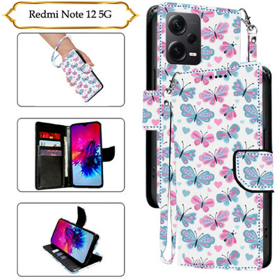 Asmart Flip Cover for Redmi Note 12 Pro 5G(White, Pack of: 1)