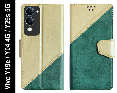 SBMS Flip Cover for Vivo Y19e / Vivo Y04 4G / Vivo Y29s 5G Back Cover Case(Green, Shock Proof, Pack of: 1)
