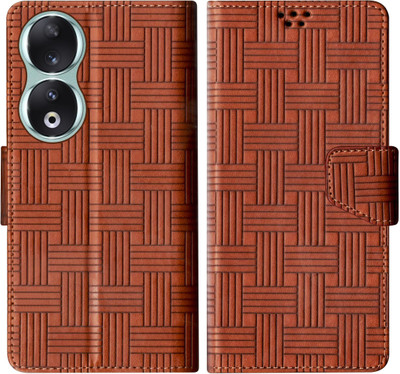 SBMS Flip Cover for HONOR 90 5G Back Cover Case with Magnatic Closure(Brown, Shock Proof, Pack of: 1)