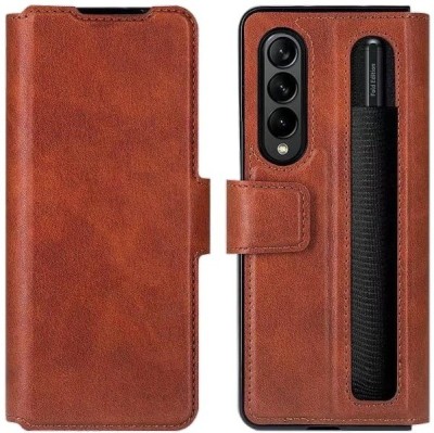 HARITECH Flip Cover for Samsung Galaxy Z Fold4 5G(Brown, Rugged Armor, Pack of: 1)