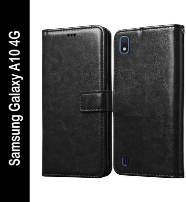 Casotec Flip Cover for Samsung Galaxy A10(Black, Pack of: 1)